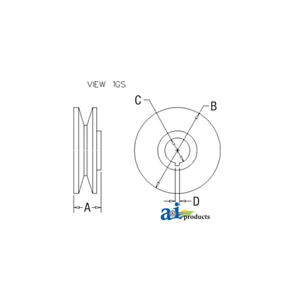 Pulley, 1V-Groove 4" x4" x2"